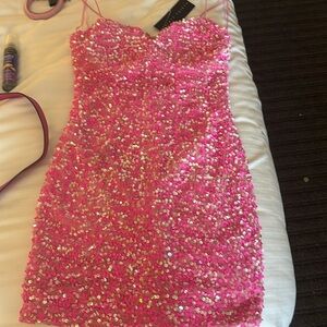 Thirty Thirty dress Hot Pink Mini Dress Sequins Sparkly​